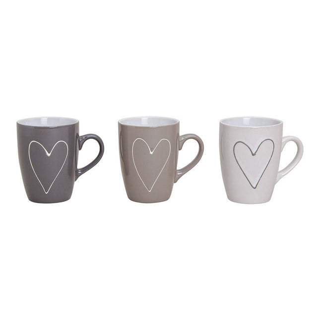 Becher Herz aus Keramik, 11x10x8cm 300ml Fassungsvermögen ver. Varianten