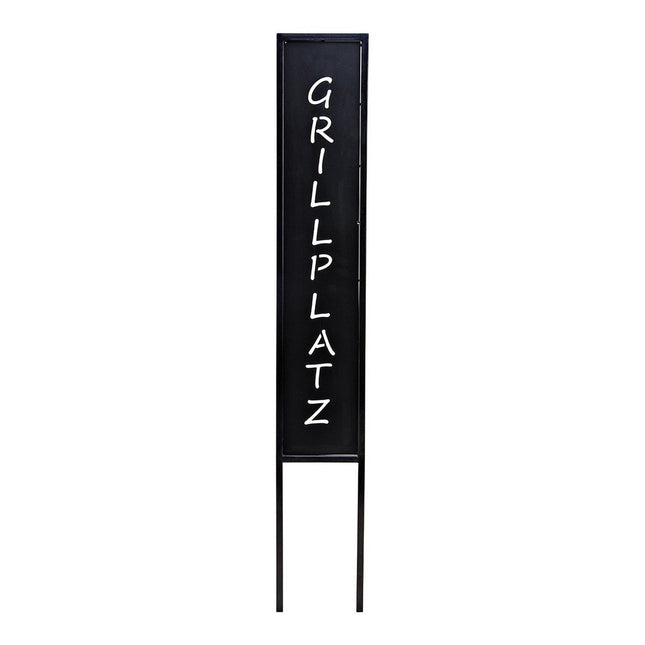 Stecker "Grillplatz" aus Metall Schwarz (B/H/T) 13x83x1cm