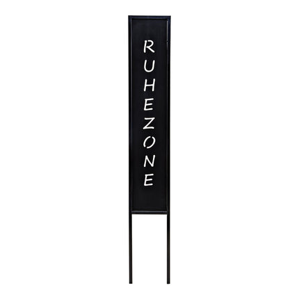 Stecker "Ruhezone" aus Metall Schwarz (B/H/T) 13x83x1cm
