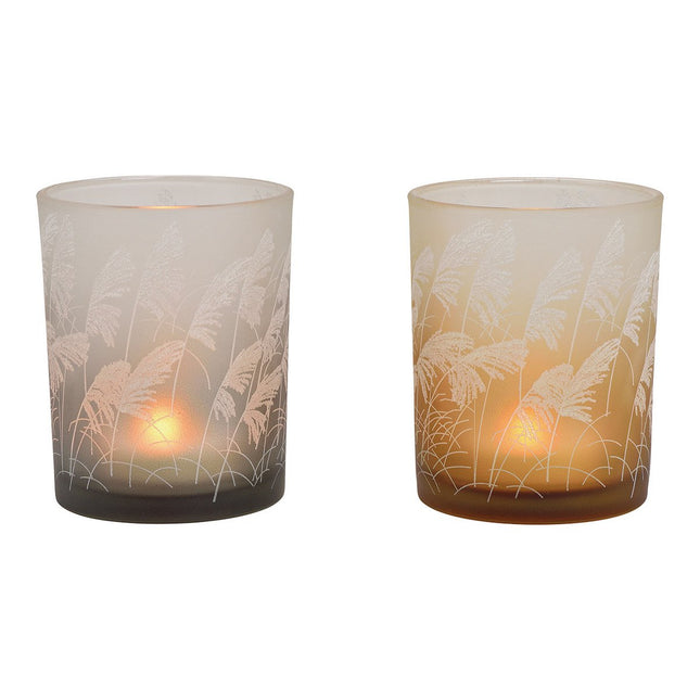 Windlicht aus Glas Beige-Grau ver. Varianten, (B/H/T) 10x12x10cm