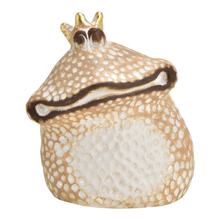 Frosch aus Keramik Grau-Beige (B/H/T) 12x14x10cm