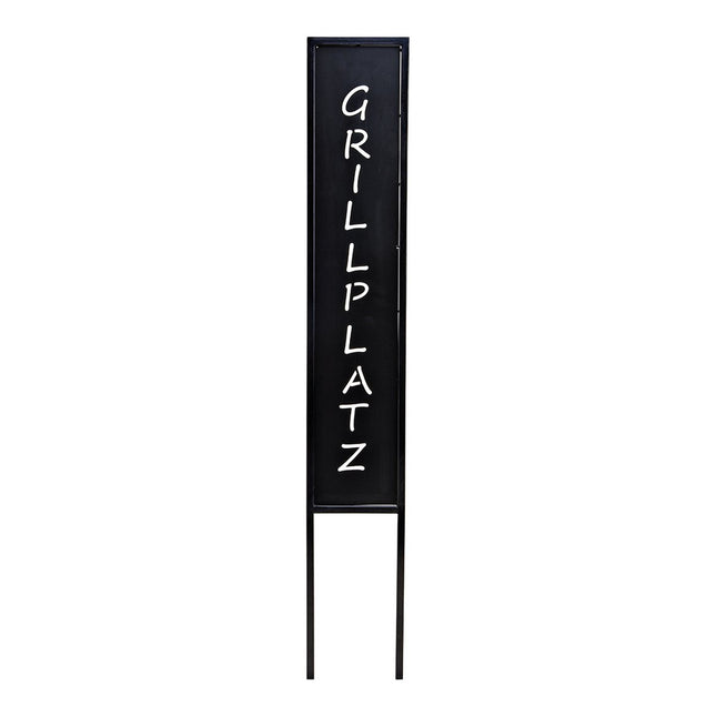 Stecker "Grillplatz" aus Metall Schwarz (B/H/T) 13x83x1cm