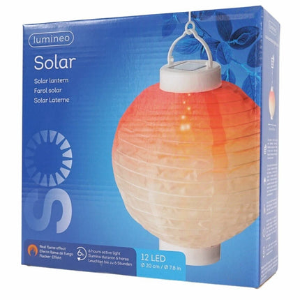 Lumineo - LED Solarlaterne mit Flammeneffekt 20 cm