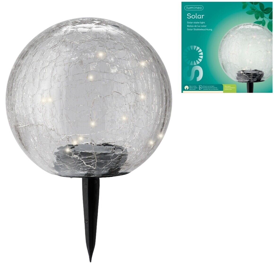 Lumineo - LED Gartenlampe Solar 29 cm
