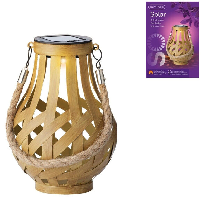 Lumineo - LED Tischlampe Solar mit Flammeneffekt 19 cm