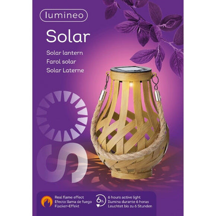 Lumineo - LED Tischlampe Solar mit Flammeneffekt 19 cm