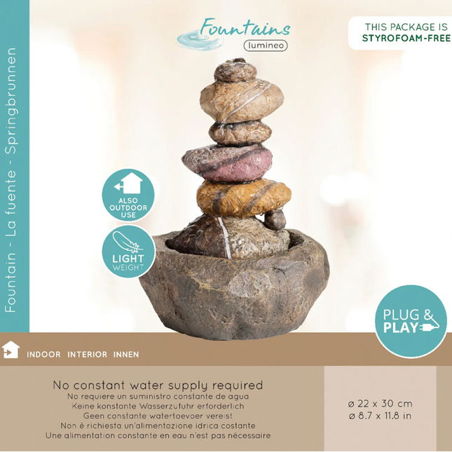 Lumineo - Gartenbrunnen "Steinturmbrunnen"